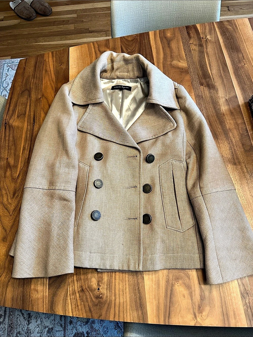 Nanette Lepore Beige Double-Breasted Jacket size 4